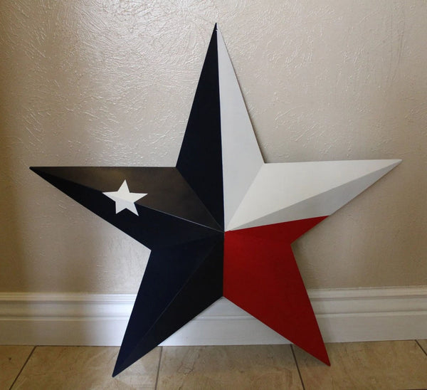 TEXAS FLAG STAR RED WHITE NAVY BLUE 3D PATRIOTIC STAR WESTERN HOME DECOR HANDMADE 12",24",36" #EH12940