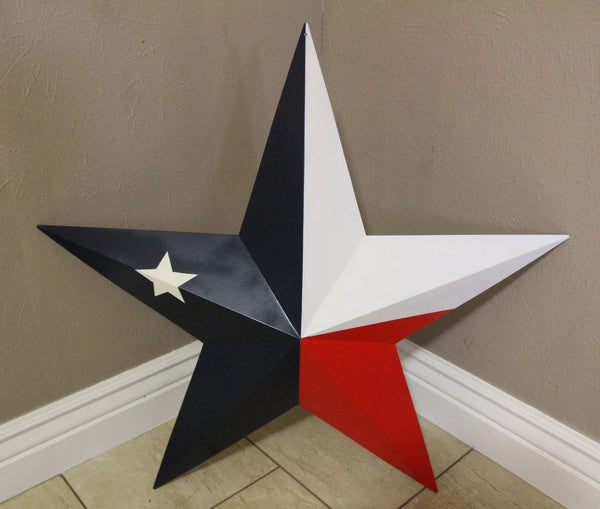 TEXAS FLAG STAR RED WHITE NAVY BLUE 3D PATRIOTIC STAR WESTERN HOME DECOR HANDMADE 12",24",36" #EH12940