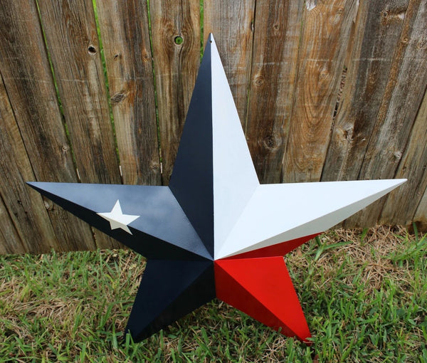 TEXAS FLAG STAR RED WHITE NAVY BLUE 3D PATRIOTIC STAR WESTERN HOME DECOR HANDMADE 12",24",36" #EH12940