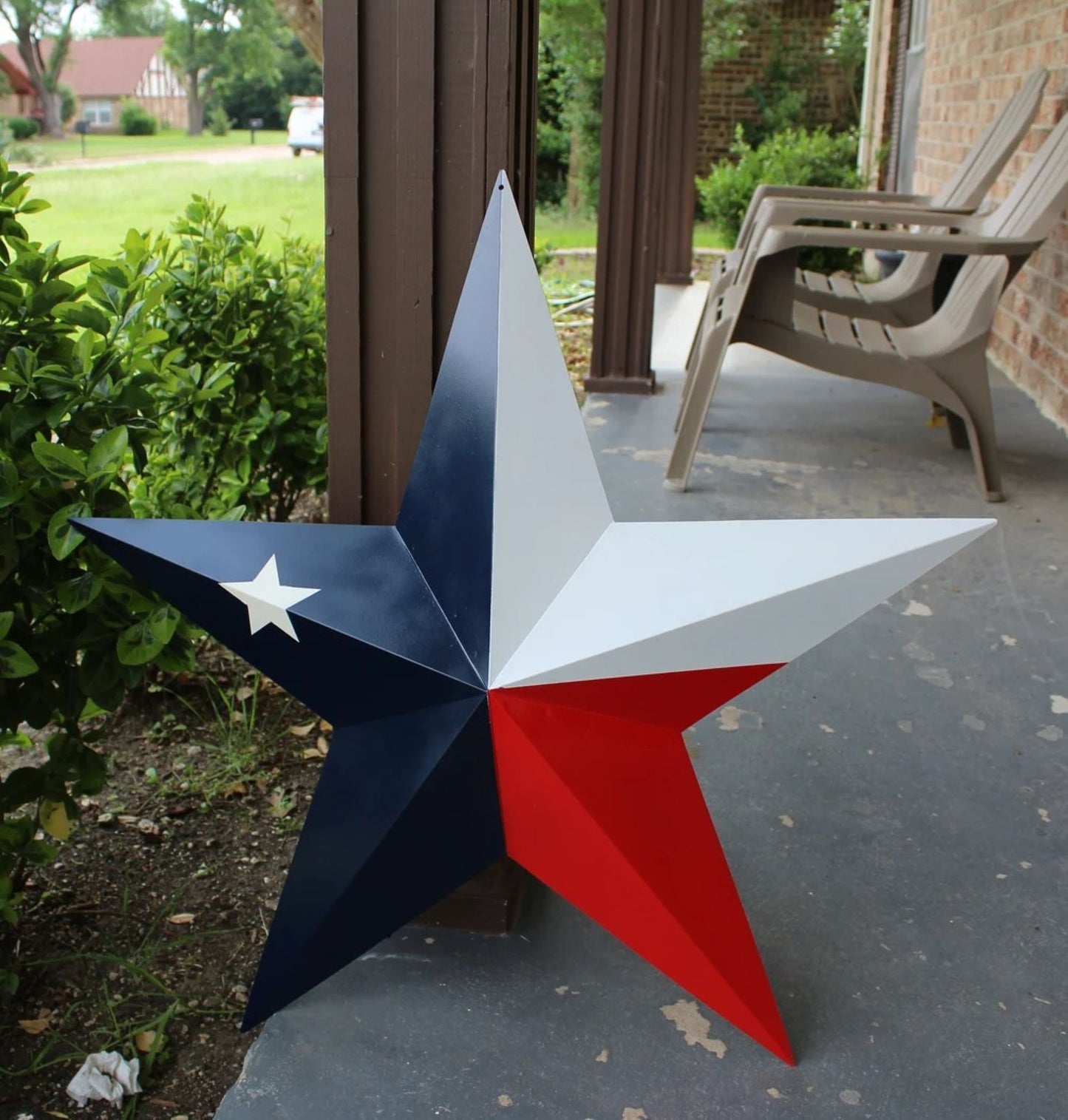 TEXAS FLAG STAR RED WHITE NAVY BLUE 3D PATRIOTIC STAR WESTERN HOME DECOR HANDMADE 12",24",36" #EH12940