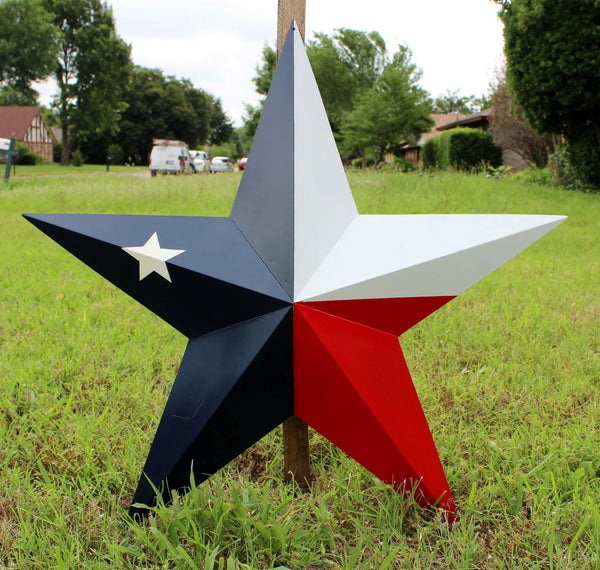 TEXAS FLAG STAR RED WHITE NAVY BLUE 3D PATRIOTIC STAR WESTERN HOME DECOR HANDMADE 12",24",36" #EH12940