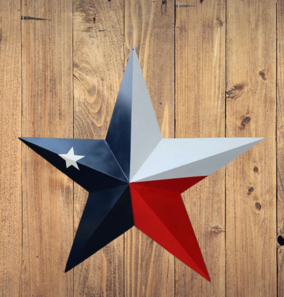 TEXAS FLAG STAR RED WHITE NAVY BLUE 3D PATRIOTIC STAR WESTERN HOME DECOR HANDMADE 12",24",36" #EH12940