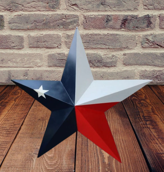 TEXAS FLAG STAR RED WHITE NAVY BLUE 3D PATRIOTIC STAR WESTERN HOME DECOR HANDMADE 12",24",36" #EH12940