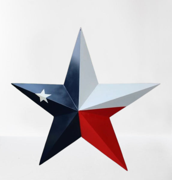 TEXAS FLAG STAR RED WHITE NAVY BLUE 3D PATRIOTIC STAR WESTERN HOME DECOR HANDMADE 12",24",36" #EH12940