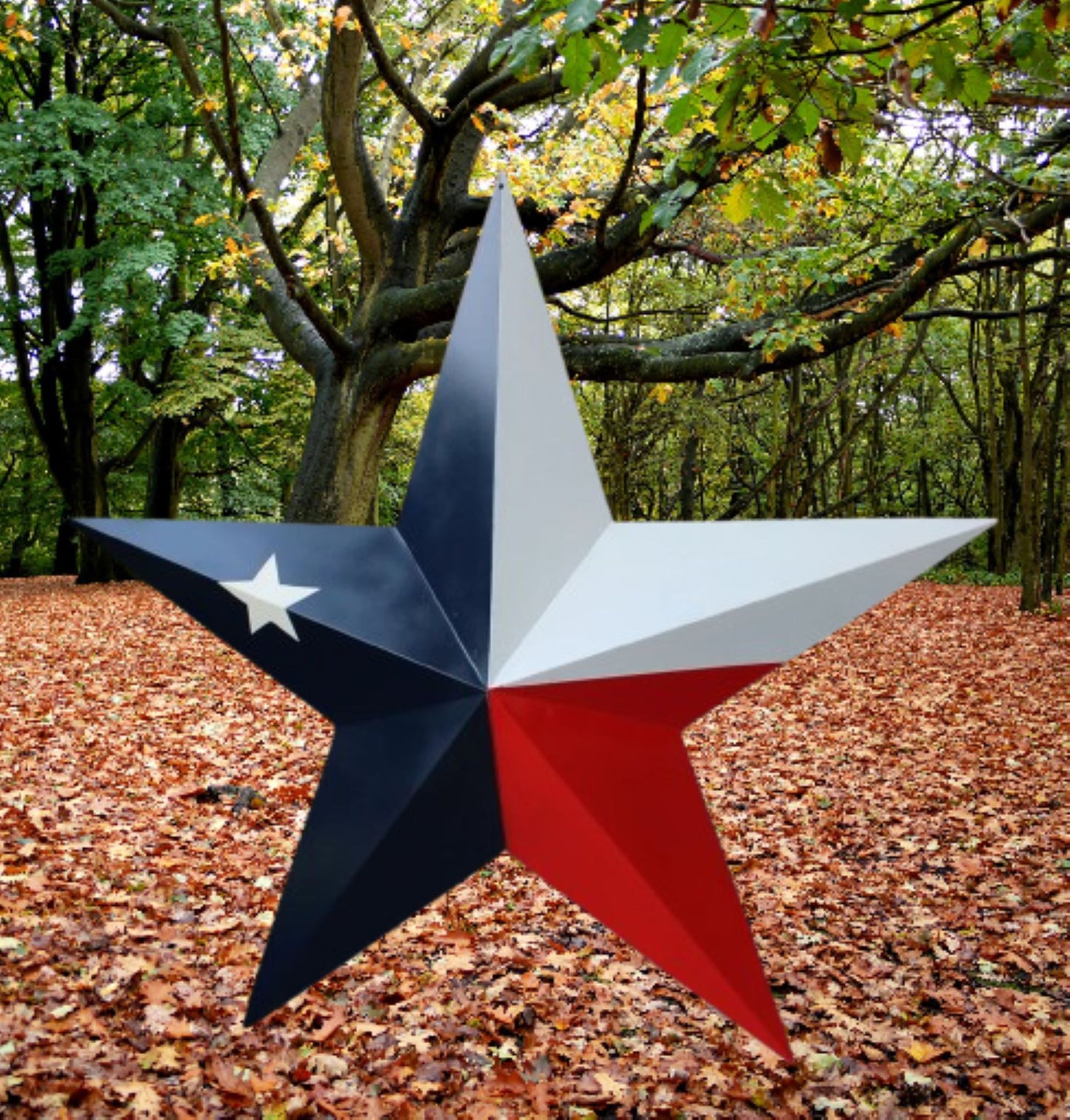 TEXAS FLAG STAR RED WHITE NAVY BLUE 3D PATRIOTIC STAR WESTERN HOME DECOR HANDMADE 12",24",36" #EH12940