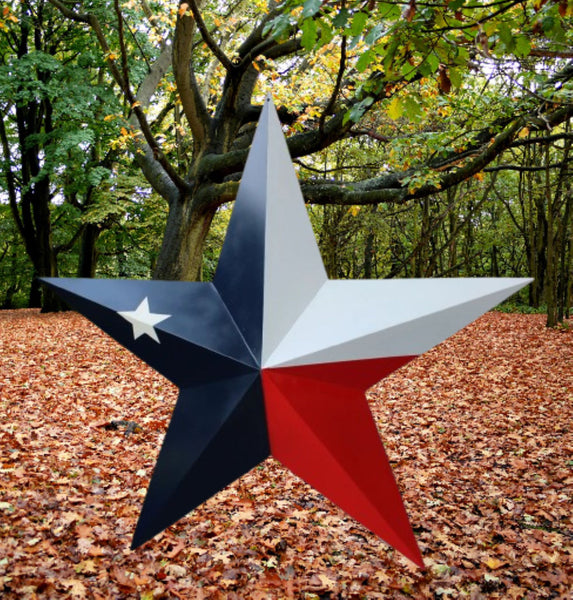 TEXAS FLAG STAR RED WHITE NAVY BLUE 3D PATRIOTIC STAR WESTERN HOME DECOR HANDMADE 12",24",36" #EH12940