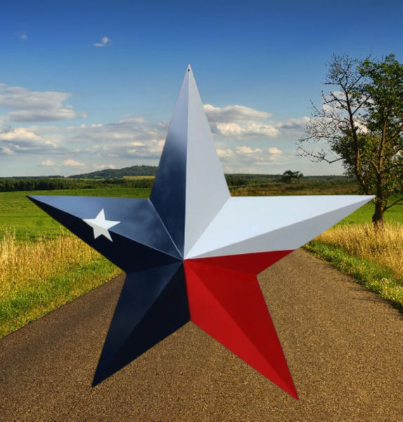 TEXAS FLAG STAR RED WHITE NAVY BLUE 3D PATRIOTIC STAR WESTERN HOME DECOR HANDMADE 12",24",36" #EH12940