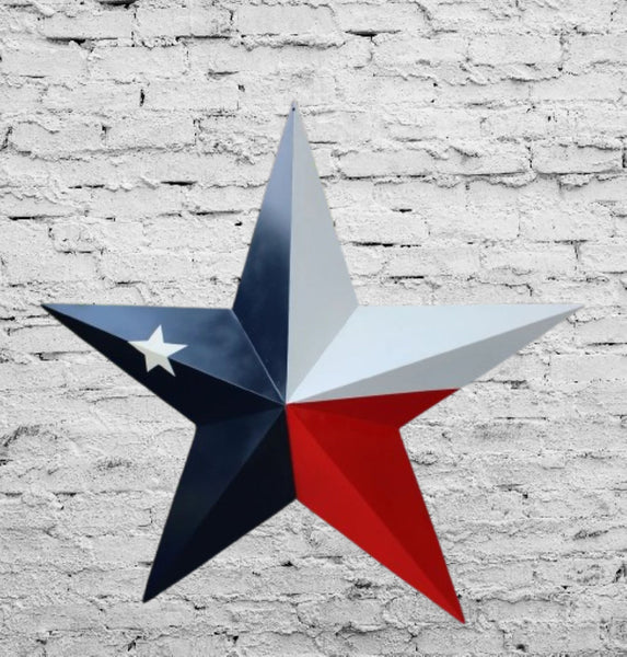 TEXAS FLAG STAR RED WHITE NAVY BLUE 3D PATRIOTIC STAR WESTERN HOME DECOR HANDMADE 12",24",36" #EH12940