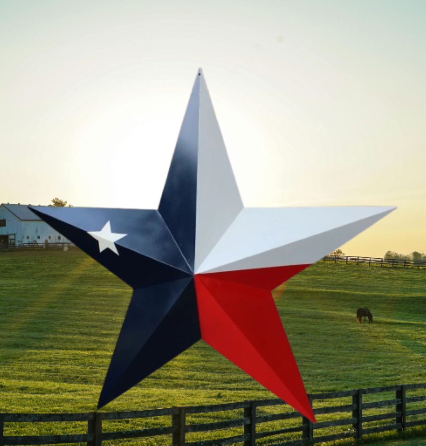 TEXAS FLAG STAR RED WHITE NAVY BLUE 3D PATRIOTIC STAR WESTERN HOME DECOR HANDMADE 12",24",36" #EH12940