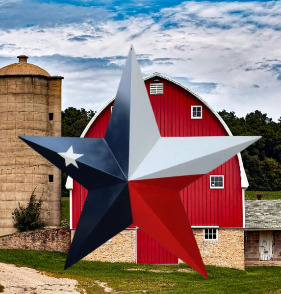 TEXAS FLAG STAR RED WHITE NAVY BLUE 3D PATRIOTIC STAR WESTERN HOME DECOR HANDMADE 12",24",36" #EH12940
