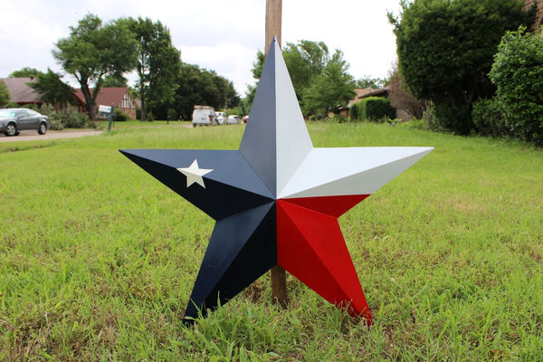 TEXAS FLAG STAR RED WHITE NAVY BLUE 3D PATRIOTIC STAR WESTERN HOME DECOR HANDMADE 12",24",36" #EH12940