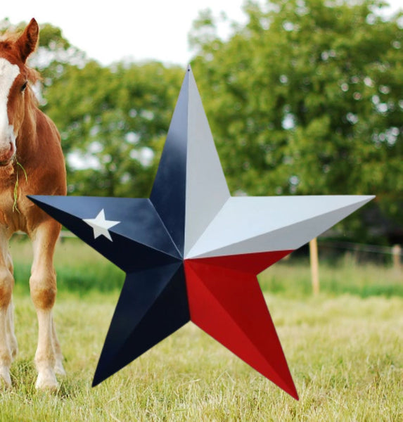 TEXAS FLAG STAR RED WHITE NAVY BLUE 3D PATRIOTIC STAR WESTERN HOME DECOR HANDMADE 12",24",36" #EH12940