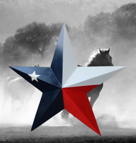 TEXAS FLAG STAR RED WHITE NAVY BLUE 3D PATRIOTIC STAR WESTERN HOME DECOR HANDMADE 12",24",36" #EH12940
