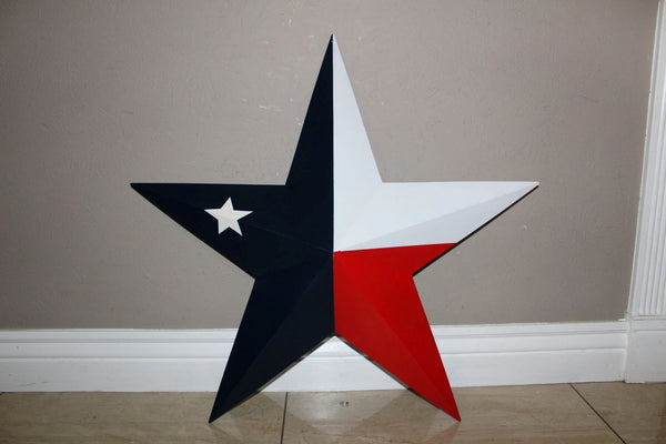 TEXAS FLAG STAR RED WHITE NAVY BLUE 3D PATRIOTIC STAR WESTERN HOME DECOR HANDMADE 12",24",36" #EH12940