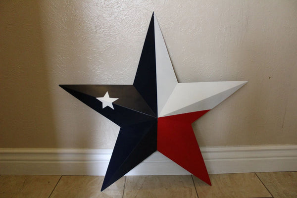 TEXAS FLAG STAR RED WHITE NAVY BLUE 3D PATRIOTIC STAR WESTERN HOME DECOR HANDMADE 12",24",36" #EH12940