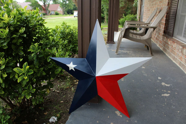 TEXAS FLAG STAR RED WHITE NAVY BLUE 3D PATRIOTIC STAR WESTERN HOME DECOR HANDMADE 12",24",36" #EH12940