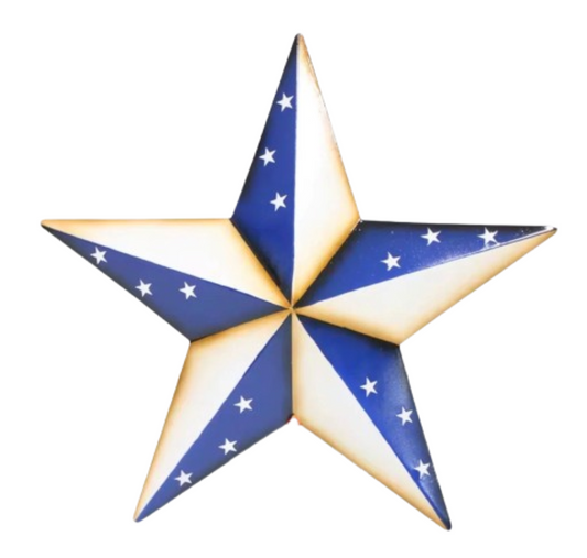 AMERICANA USA FLAG BARN STAR BLUE WHITE STAR STYLE HANDMADE 16",24",36" #EH13746
