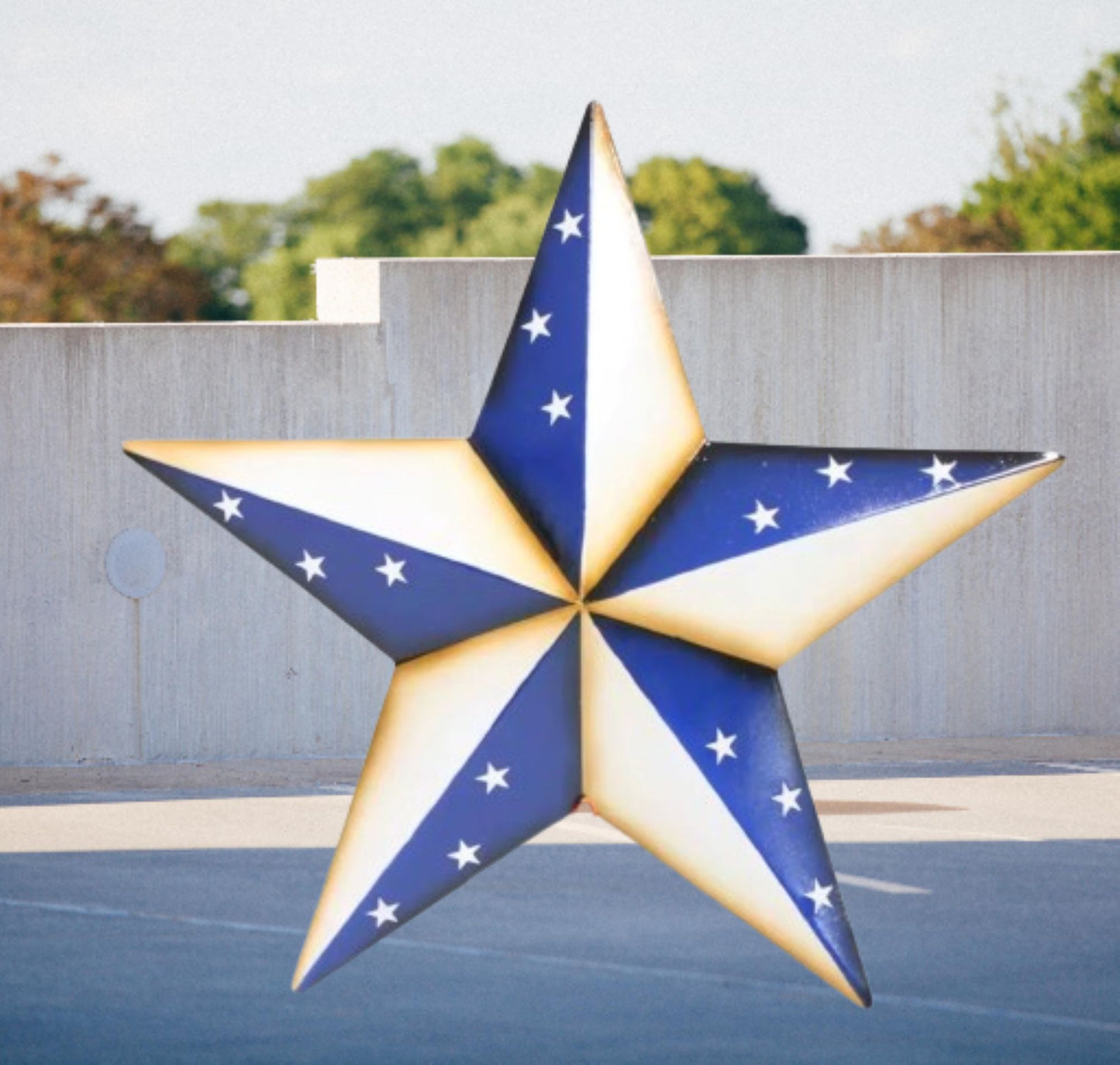 AMERICANA USA FLAG BARN STAR BLUE WHITE STAR STYLE HANDMADE 16",24",36" #EH13746