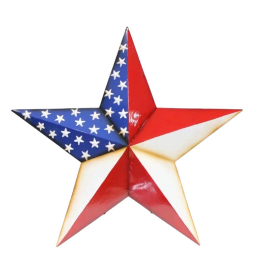 AMERICANA USA FLAG BARN STAR RED WHITE BLUE STAR STYLE HANDMADE 16",24",36" #EH