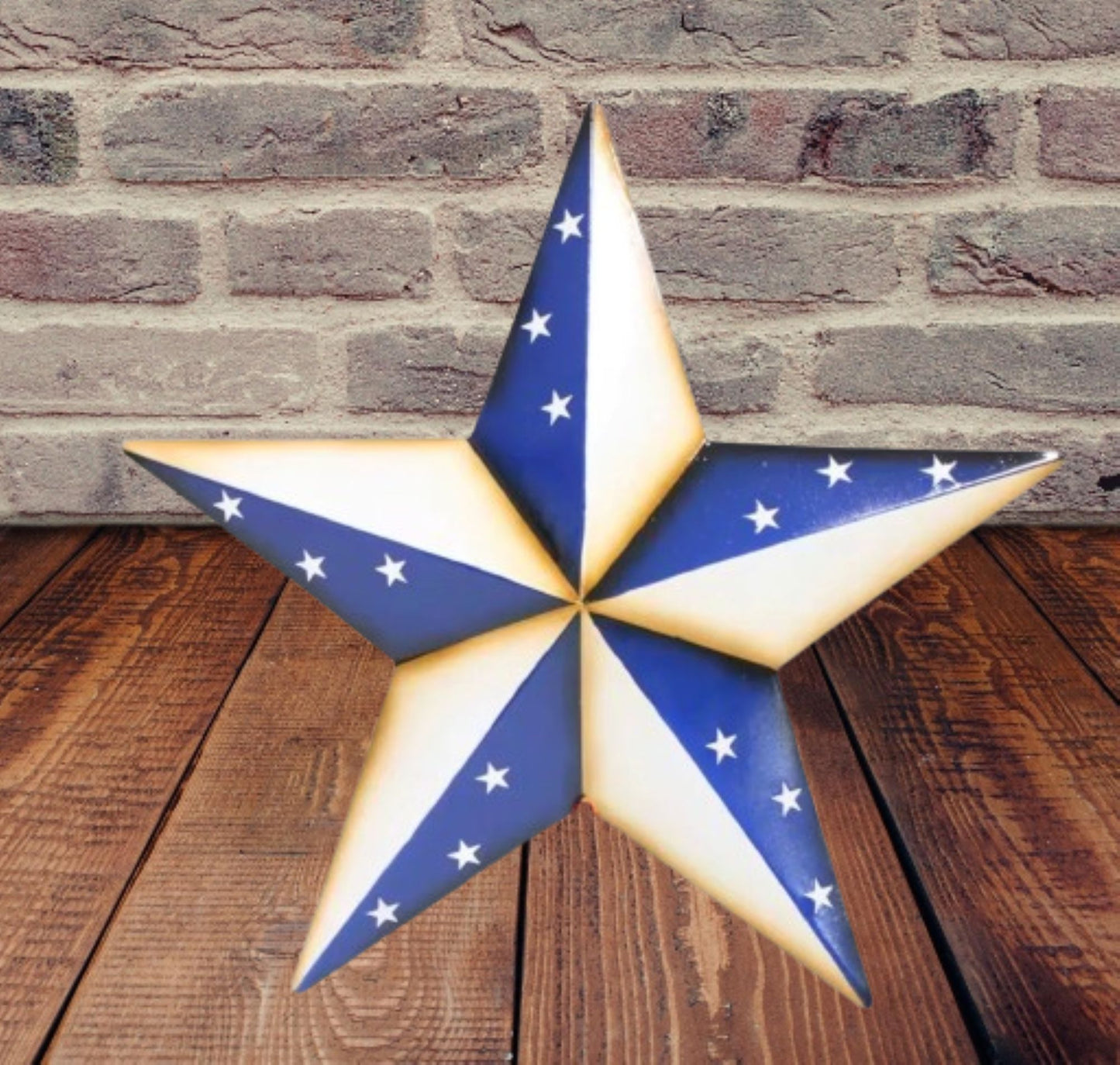 AMERICANA USA FLAG BARN STAR BLUE WHITE STAR STYLE HANDMADE 16",24",36" #EH13746