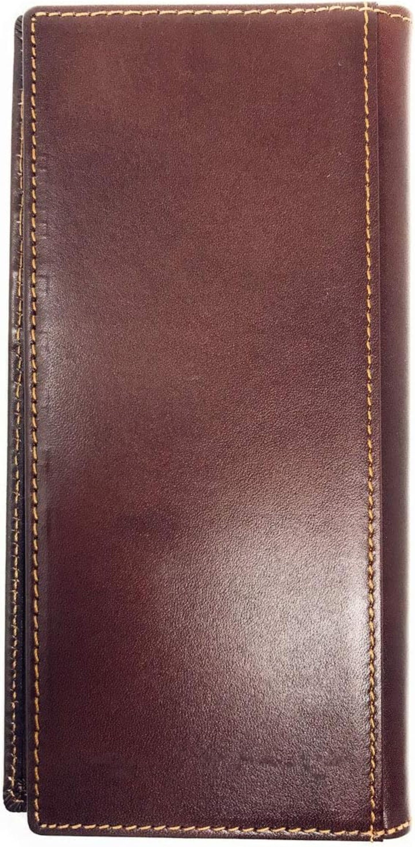50 PESOS BROWN WALLET GENUINE LEATHER MENS CHECKBOOK WESTERN LEATHER CRAFT #EH13592