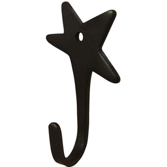 2.50" FLAT BLACK STAR HOOK FOR METAL BARN STAR HANG WALL ART WESTERN HOME  DECOR HANDMADE #G82SH