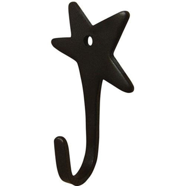 2.50" FLAT BLACK STAR HOOK FOR METAL BARN STAR HANG WALL ART WESTERN HOME  DECOR HANDMADE #G82SH
