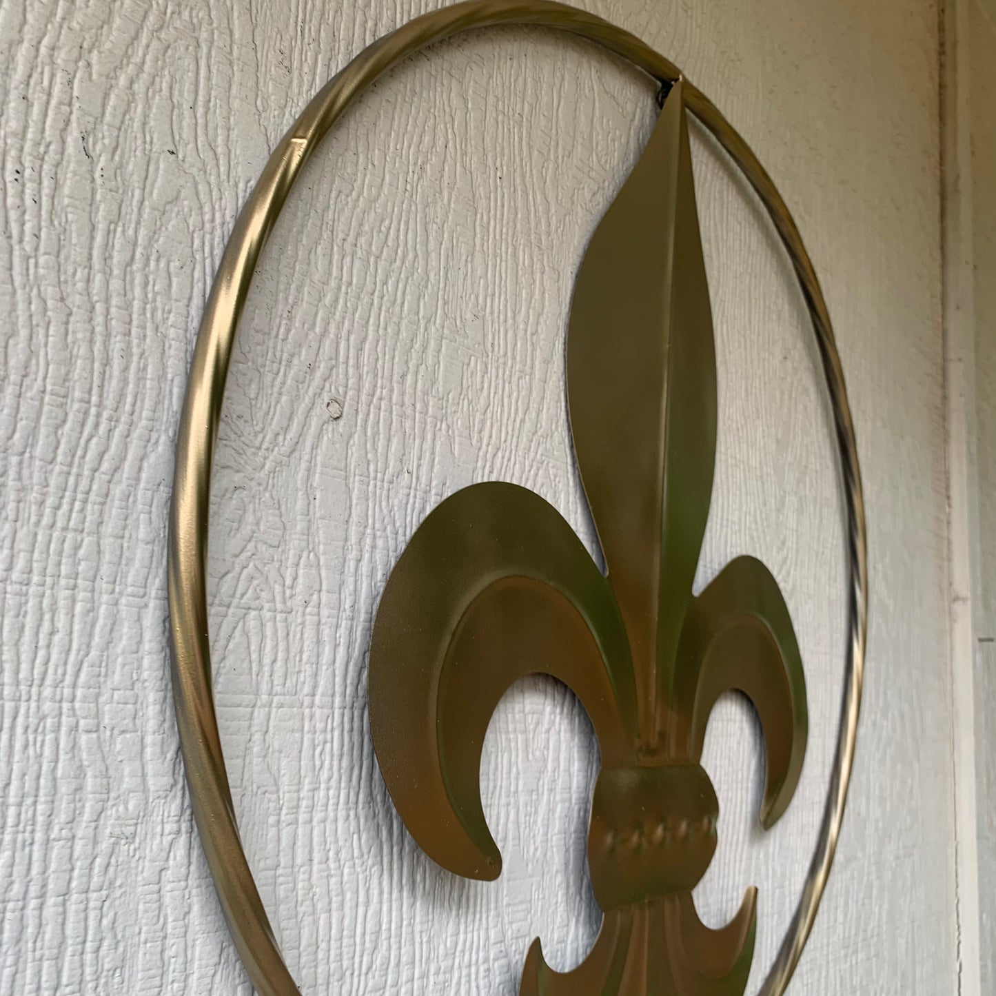 24" GOLD FLEUR DE LIS METAL SIGN WESTERN HOME DECOR HANDMADE NEW ART #EH10149