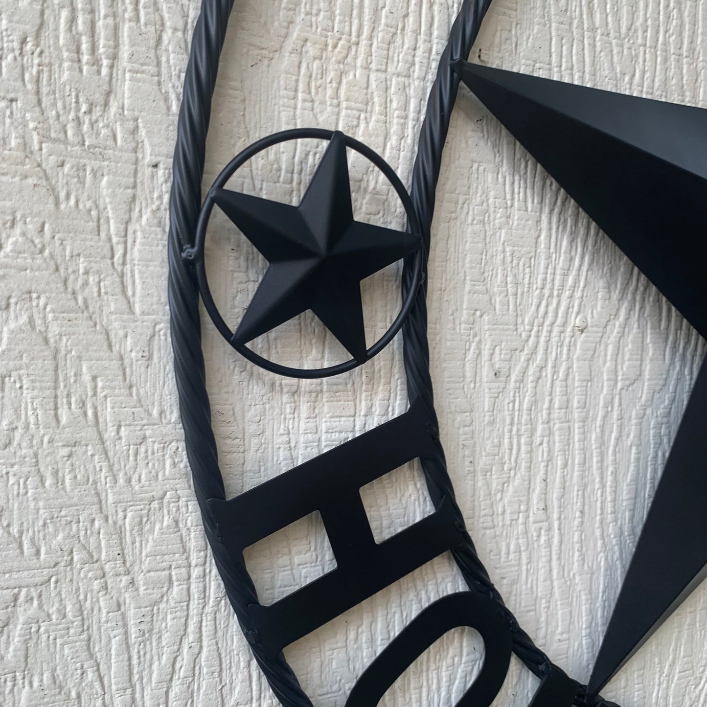 HOME SWEET HOME BARN STAR 24",32",36" RUSTIC BLACK METAL LONE STAR WESTERN HOME DECOR HANDMADE NEW #EH10549