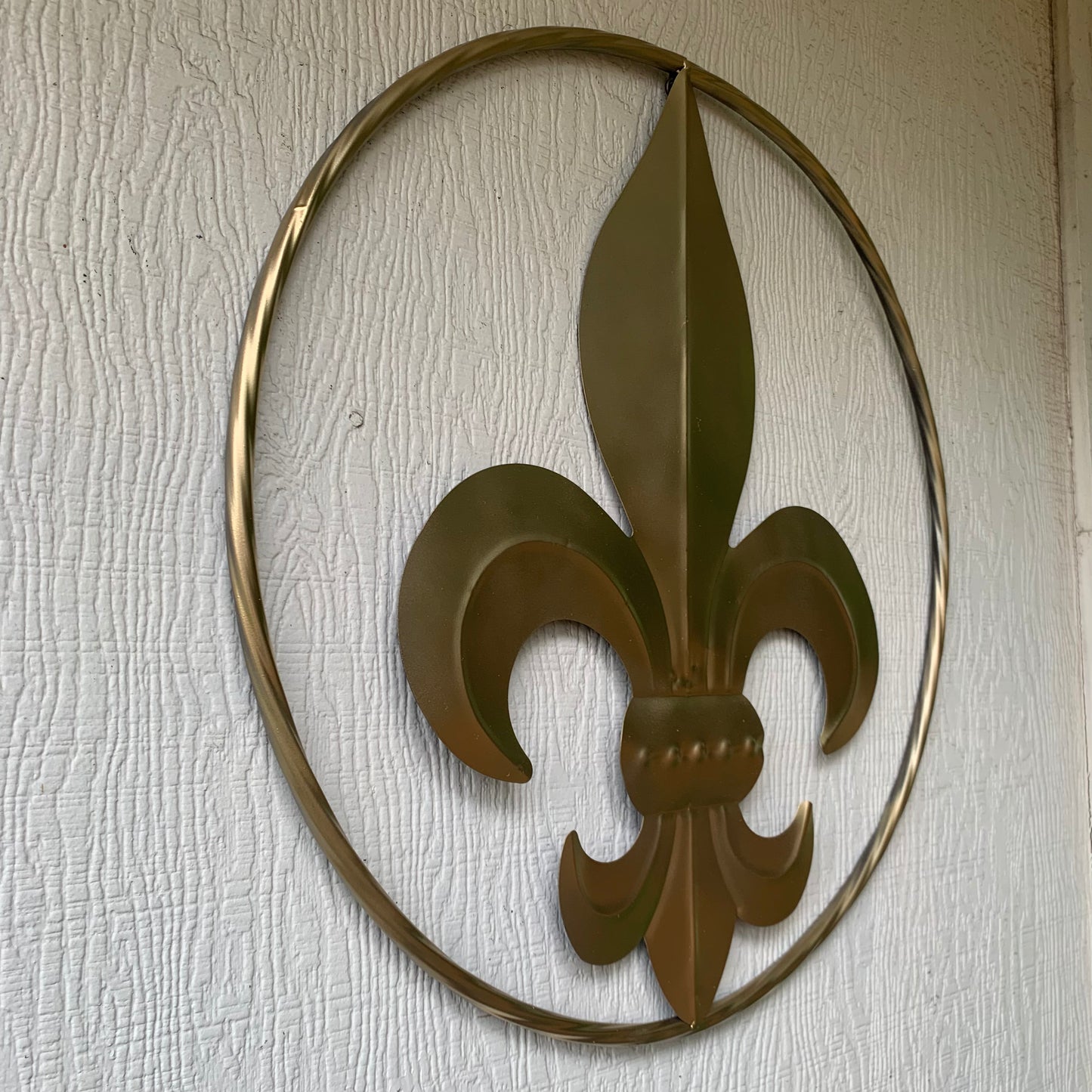 24" GOLD FLEUR DE LIS METAL SIGN WESTERN HOME DECOR HANDMADE NEW ART #EH10149