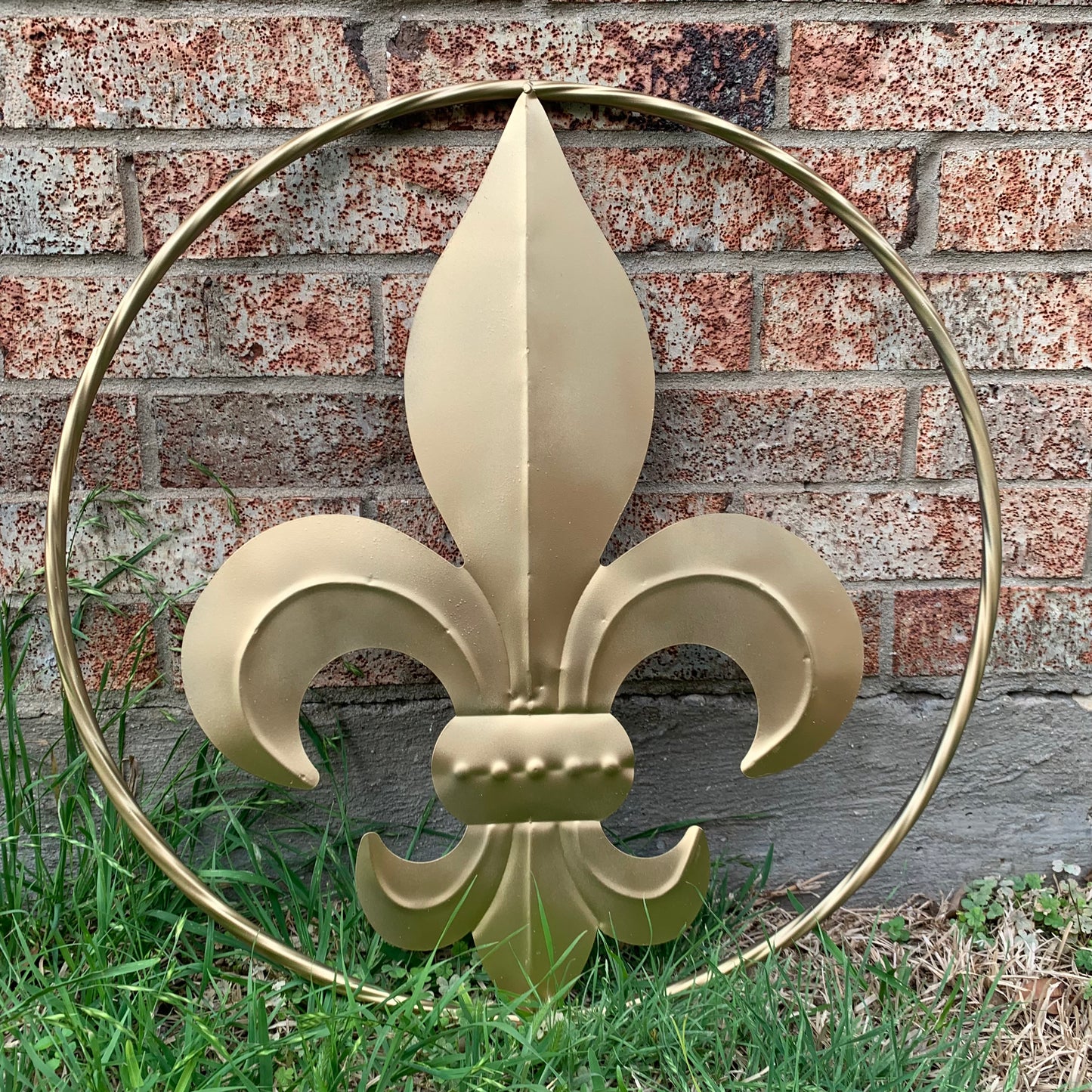 24" GOLD FLEUR DE LIS METAL SIGN WESTERN HOME DECOR HANDMADE NEW ART #EH10149