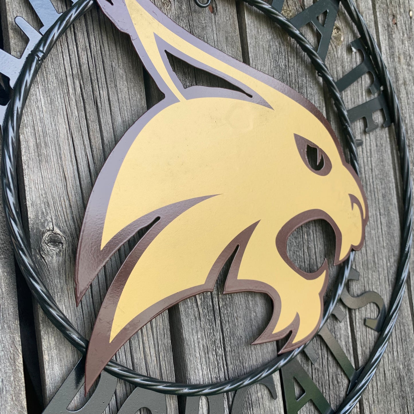 12",18",24",32",36" TEXAS STATE BOBCATS CUSTOM METAL VINTAGE CRAFT TEAM SIGN WESTERN HOME DECOR HANDMADE