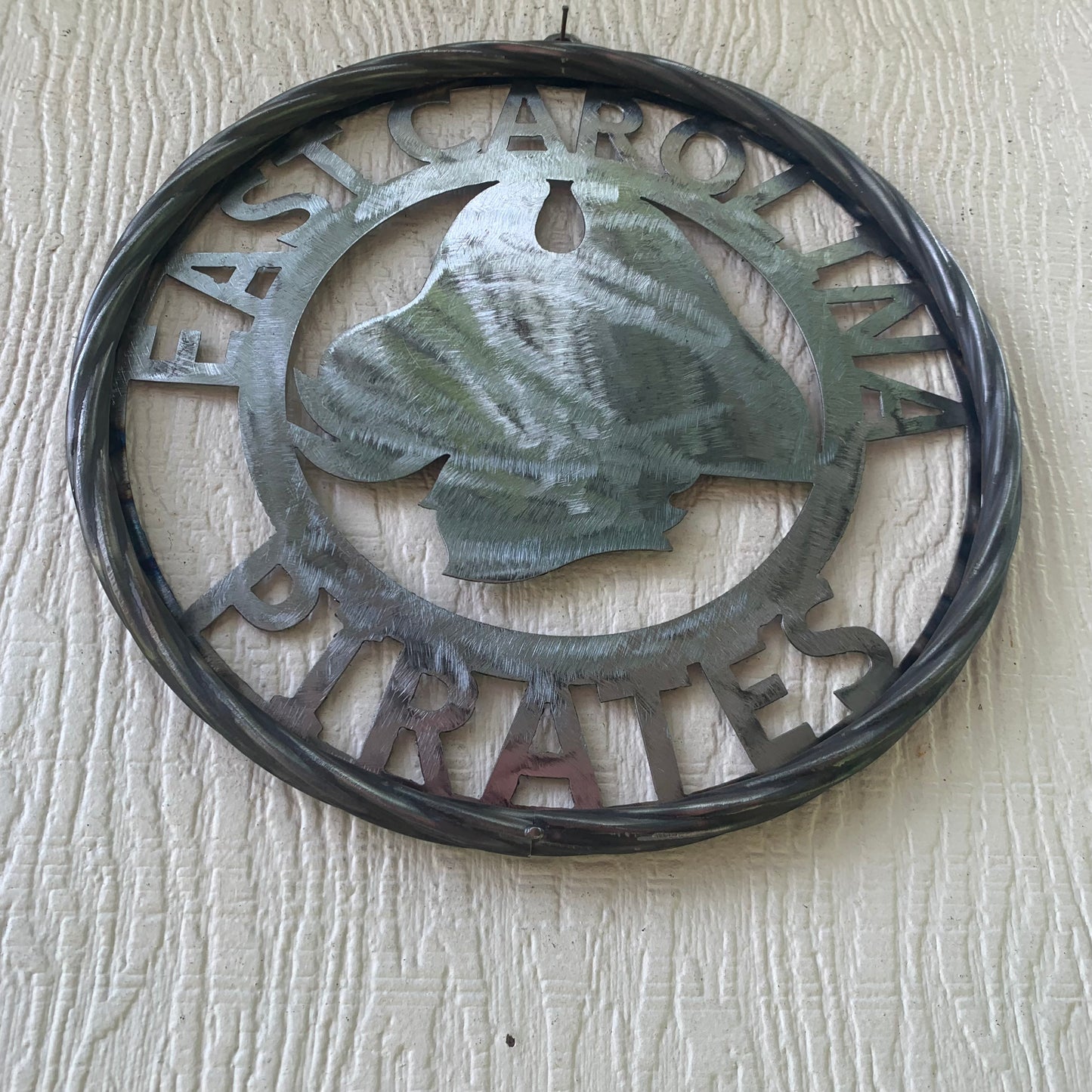 EAST CAROLINA CUSTOM RAW METAL VINTAGE CRAFT WALL ART TEAM SIGN HANDMADE