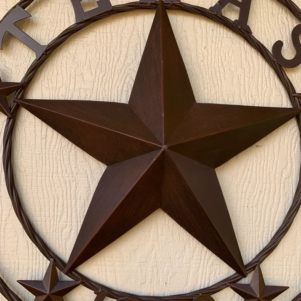TEXAS 1836 RUSTIC BRONZE BARN STAR METAL WALL WESTERN HOME DECOR HANDMADE #EH10073