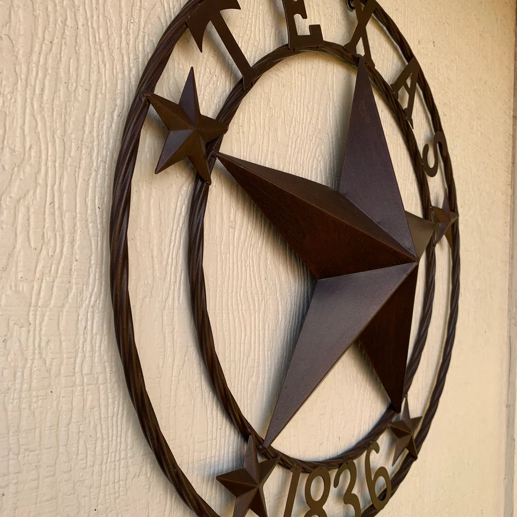 TEXAS 1836 RUSTIC BRONZE BARN STAR METAL WALL WESTERN HOME DECOR HANDMADE #EH10073