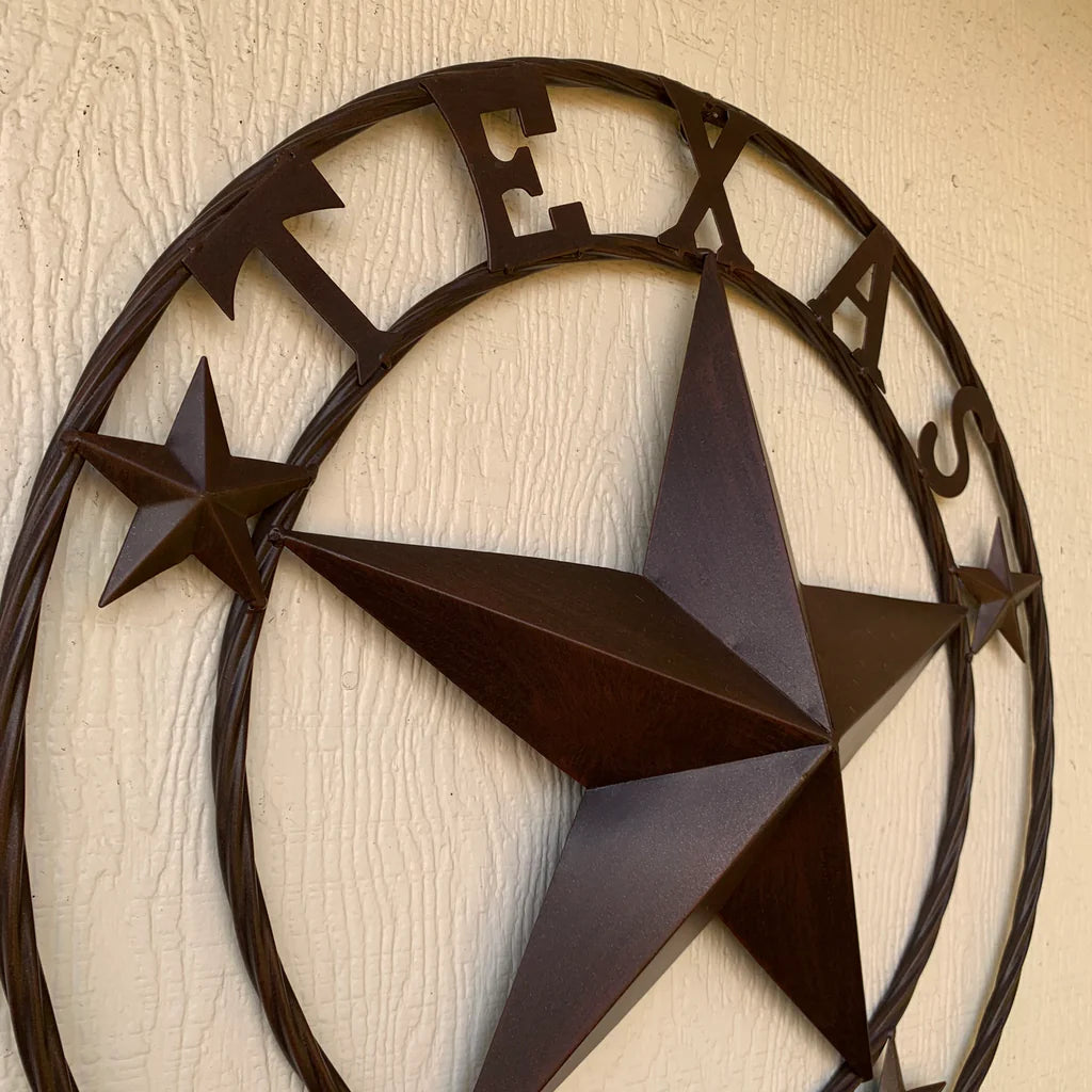 TEXAS 1836 RUSTIC BRONZE BARN STAR METAL WALL WESTERN HOME DECOR HANDMADE #EH10073