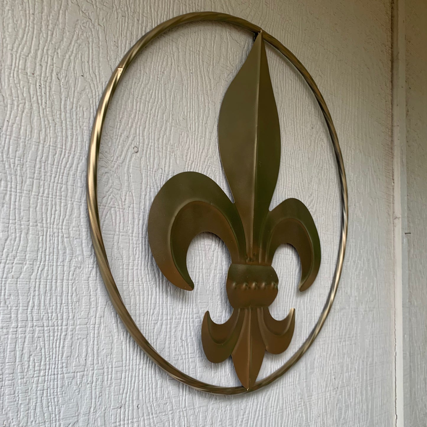 24" GOLD FLEUR DE LIS METAL SIGN WESTERN HOME DECOR HANDMADE NEW ART #EH10149
