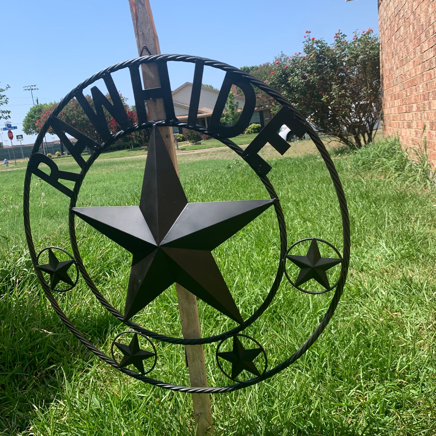 RAWHIDE STYLE CUSTOM STAR RUSTIC BLACK NAME BARN METAL STAR 3d TWISTED ROPE RING WESTERN HOME DECOR HANDMADE