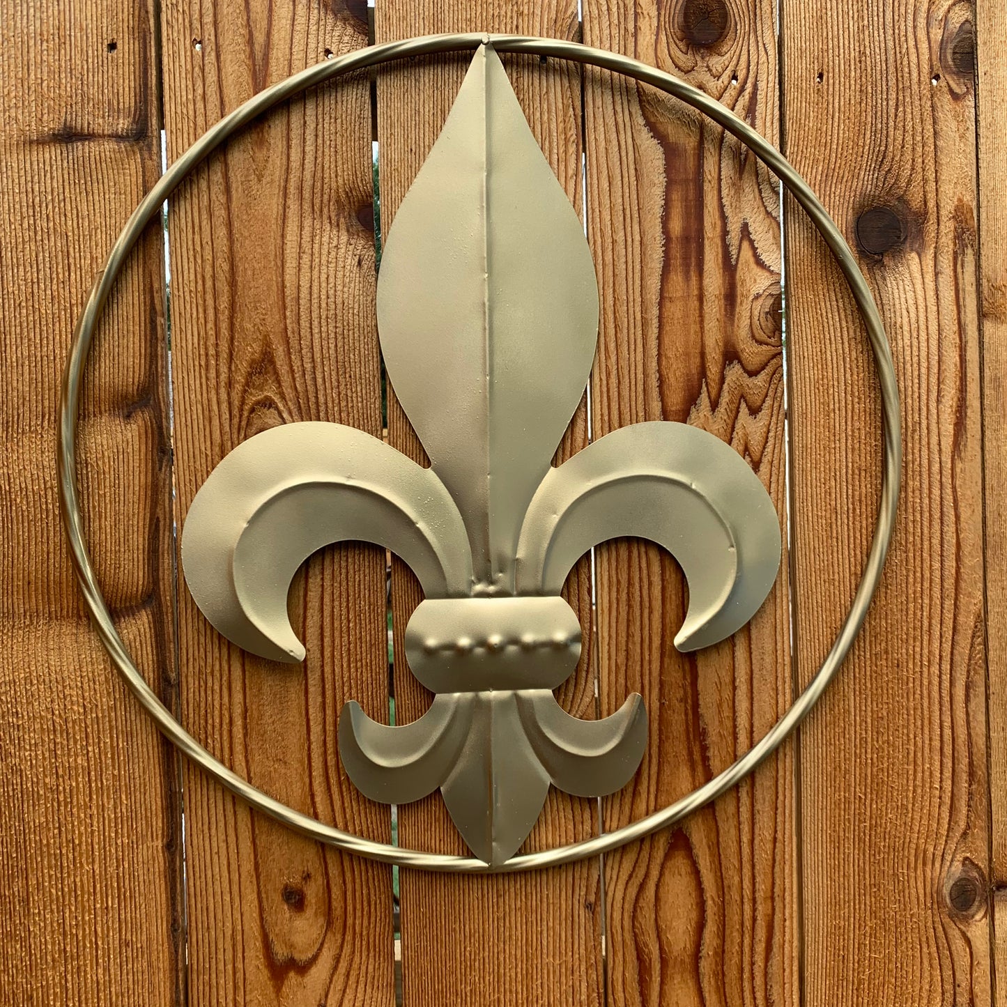 24" GOLD FLEUR DE LIS METAL SIGN WESTERN HOME DECOR HANDMADE NEW ART #EH10149