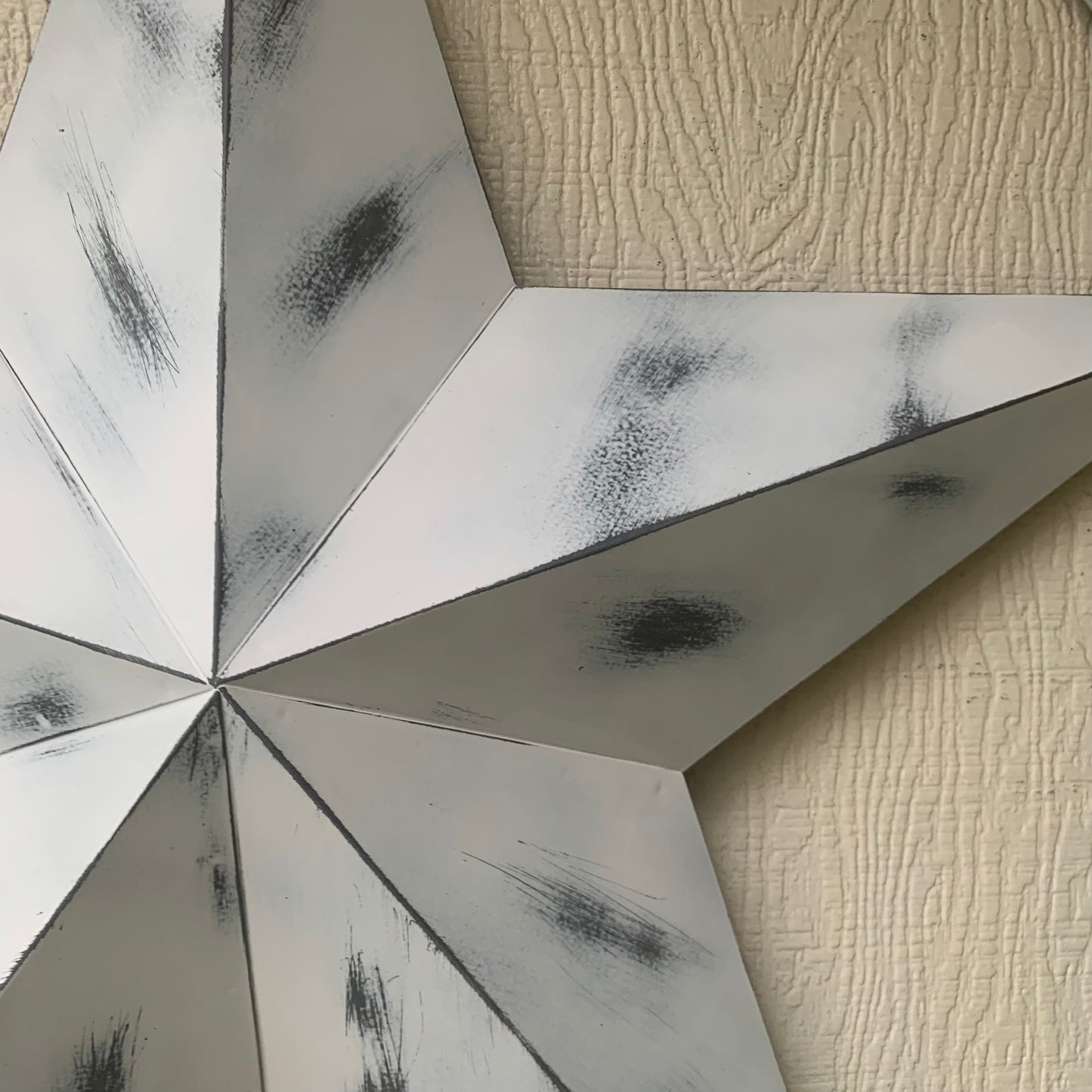 WHITE DISTRESSED STAR STYLE# 1 RUSTIC BARN LONE STAR ROPE RING METAL WALL ART
