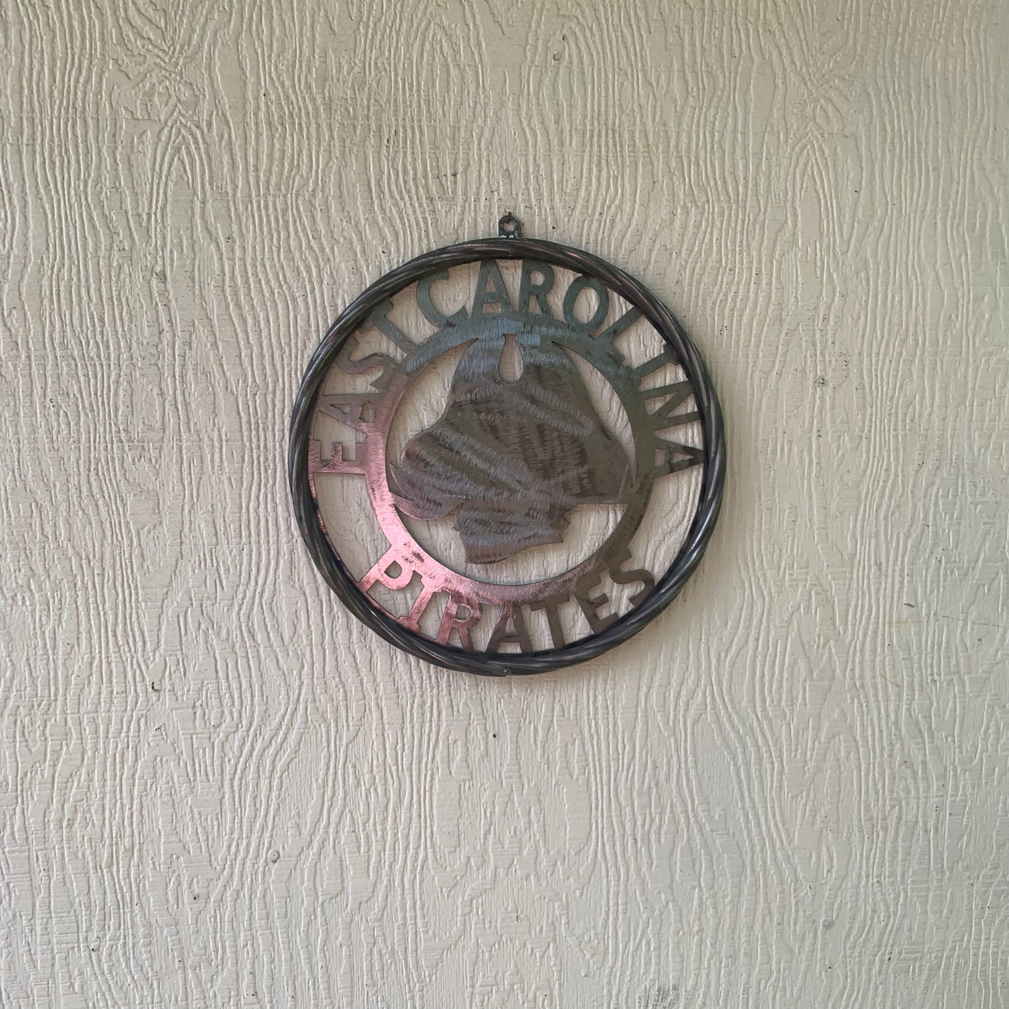 EAST CAROLINA CUSTOM RAW METAL VINTAGE CRAFT WALL ART TEAM SIGN HANDMADE