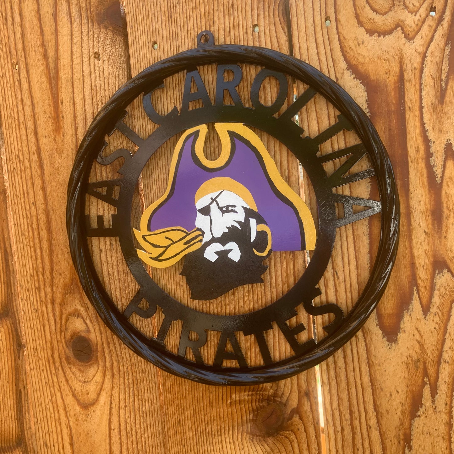 EAST CAROLINA CUSTOM METAL VINTAGE CRAFT SIGN TEAM ART WESTERN HOME DECOR HANDMADE