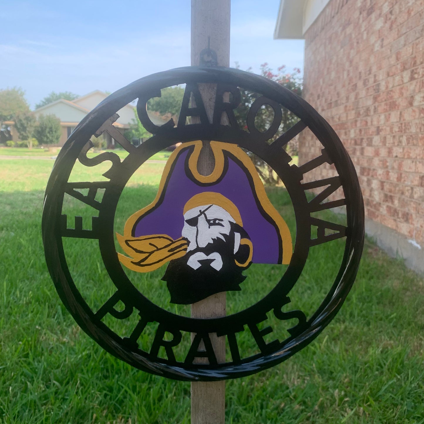 EAST CAROLINA CUSTOM METAL VINTAGE CRAFT SIGN TEAM ART WESTERN HOME DECOR HANDMADE