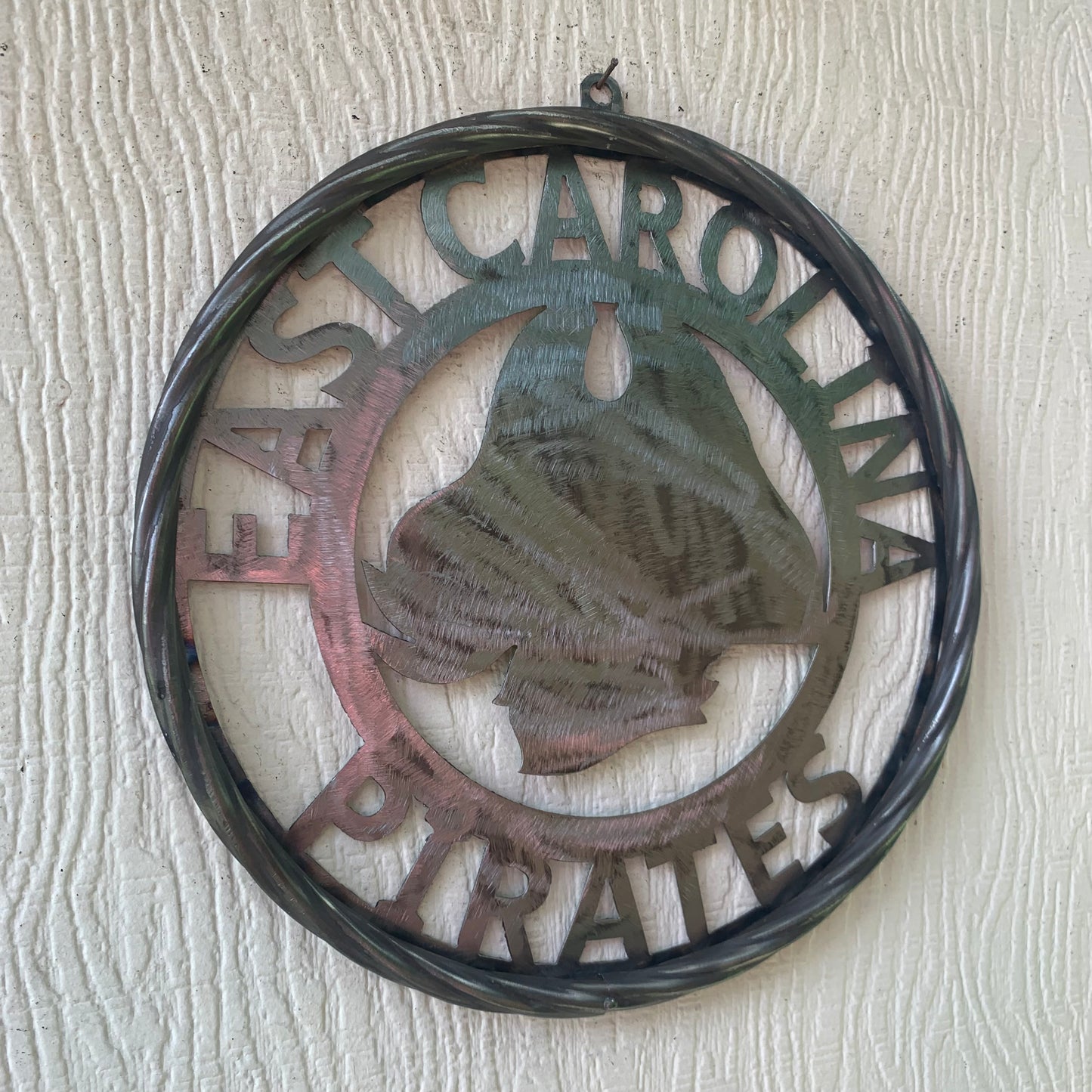 EAST CAROLINA CUSTOM RAW METAL VINTAGE CRAFT WALL ART TEAM SIGN HANDMADE