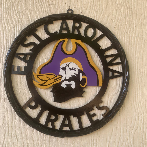 EAST CAROLINA CUSTOM METAL VINTAGE CRAFT SIGN TEAM ART WESTERN HOME DECOR HANDMADE