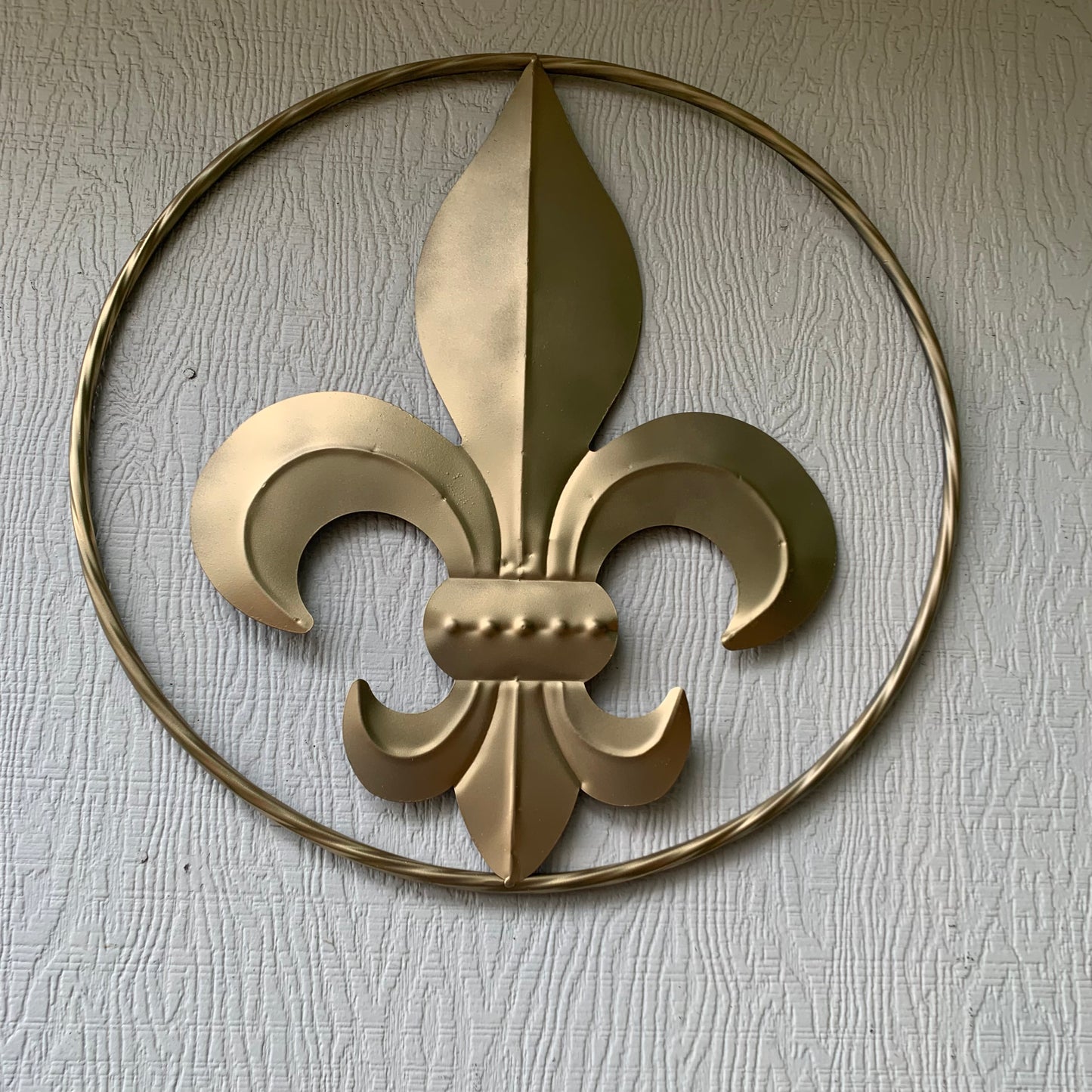 24" GOLD FLEUR DE LIS METAL SIGN WESTERN HOME DECOR HANDMADE NEW ART #EH10149