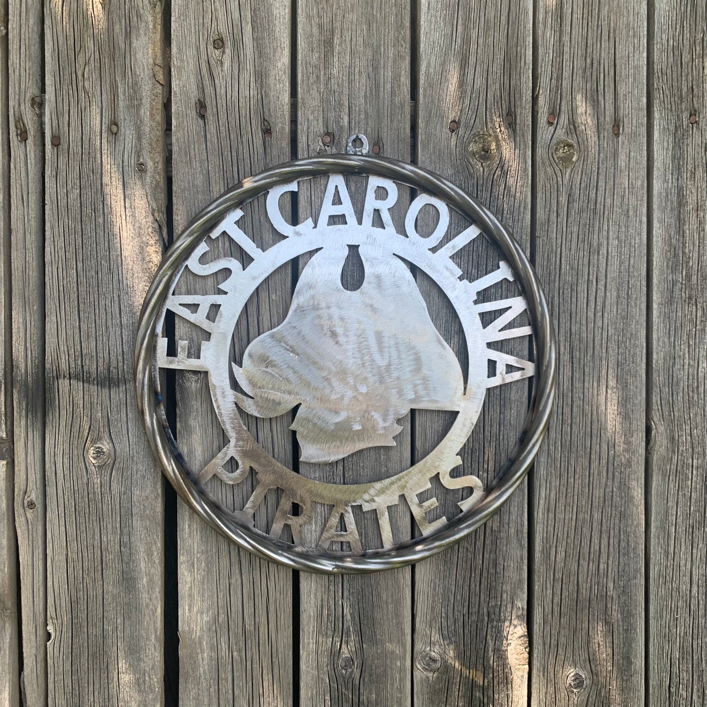 EAST CAROLINA CUSTOM RAW METAL VINTAGE CRAFT WALL ART TEAM SIGN HANDMADE