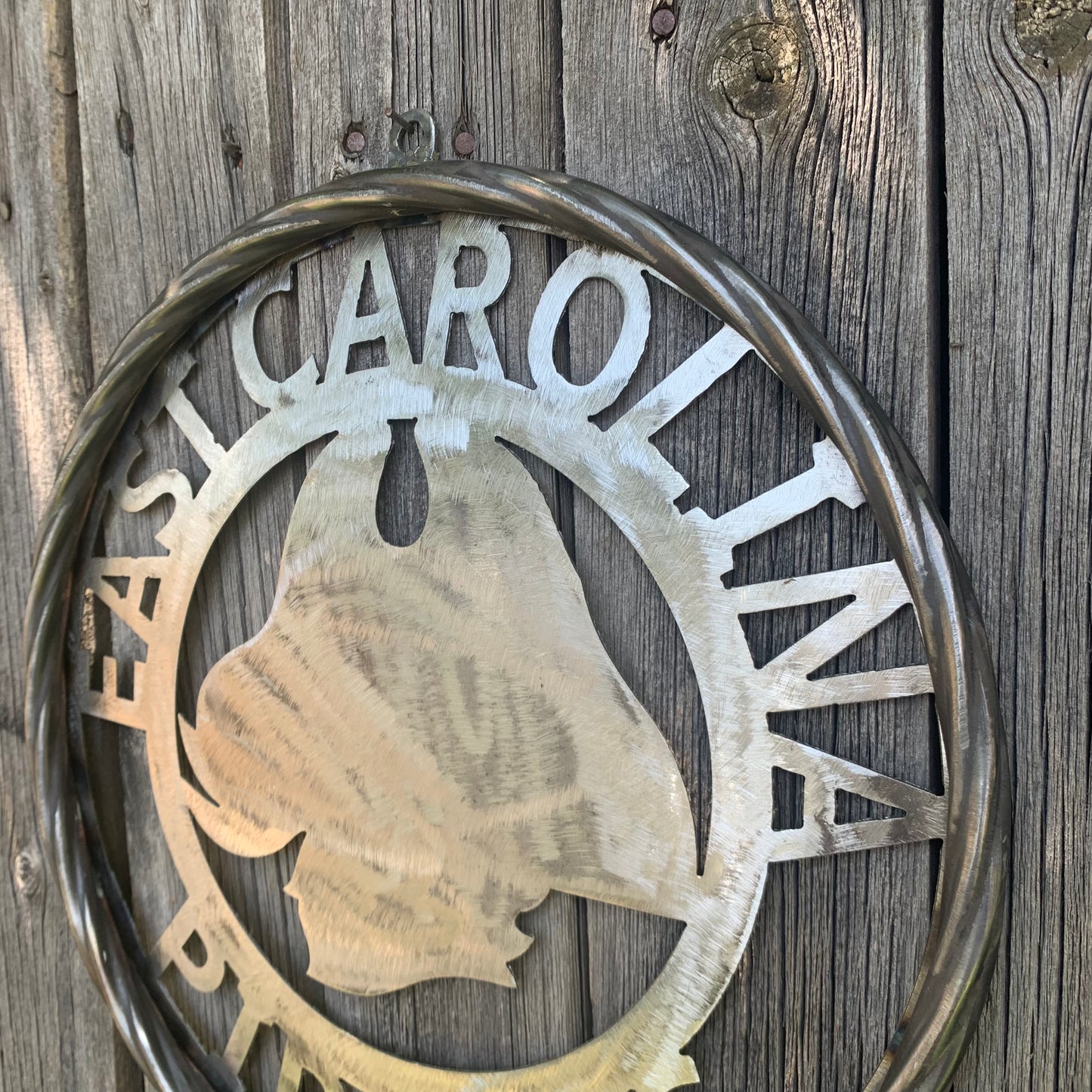 EAST CAROLINA CUSTOM RAW METAL VINTAGE CRAFT WALL ART TEAM SIGN HANDMADE