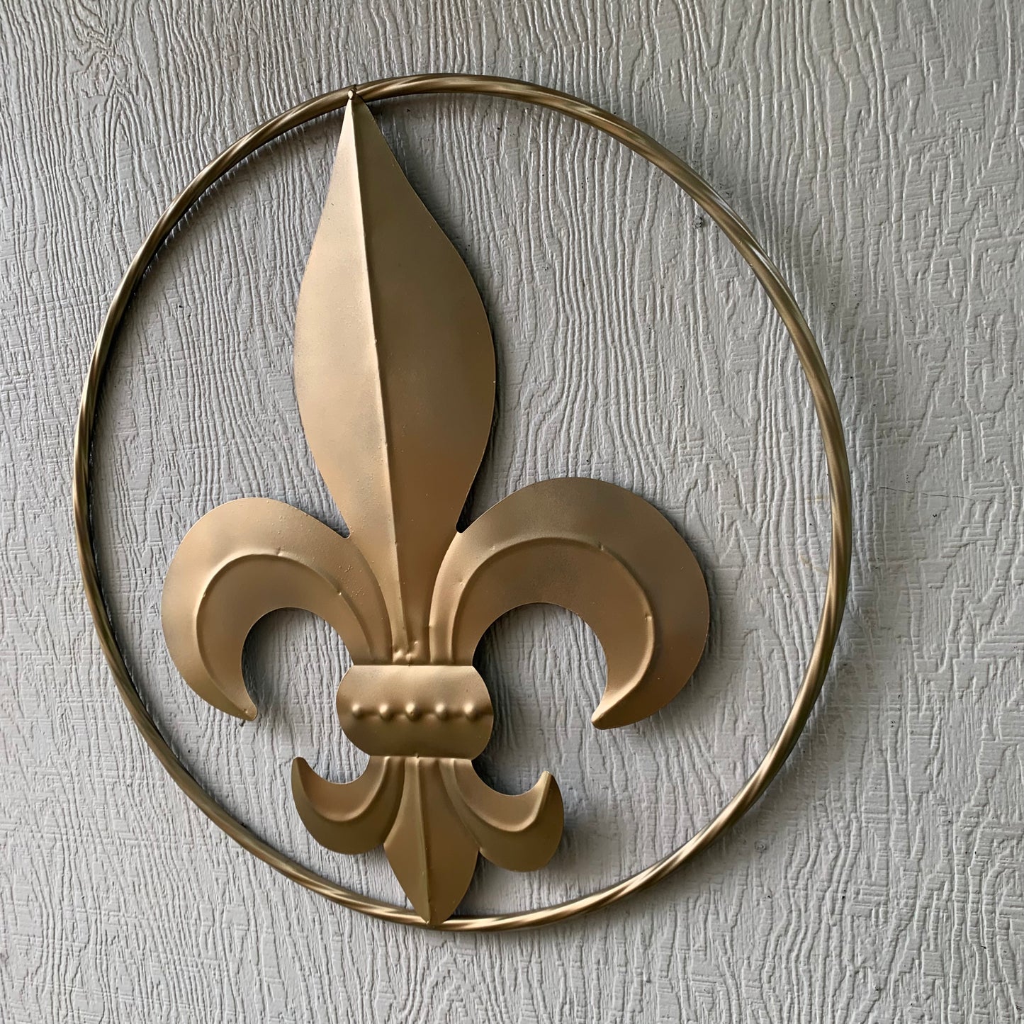 24" GOLD FLEUR DE LIS METAL SIGN WESTERN HOME DECOR HANDMADE NEW ART #EH10149