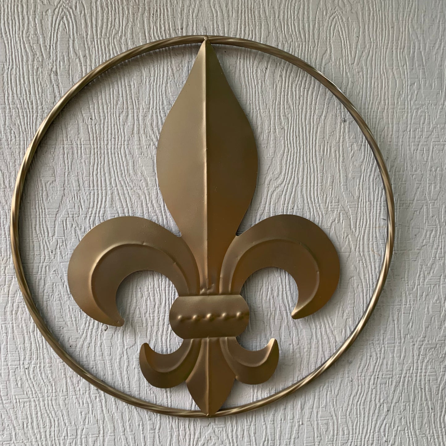 24" GOLD FLEUR DE LIS METAL SIGN WESTERN HOME DECOR HANDMADE NEW ART #EH10149